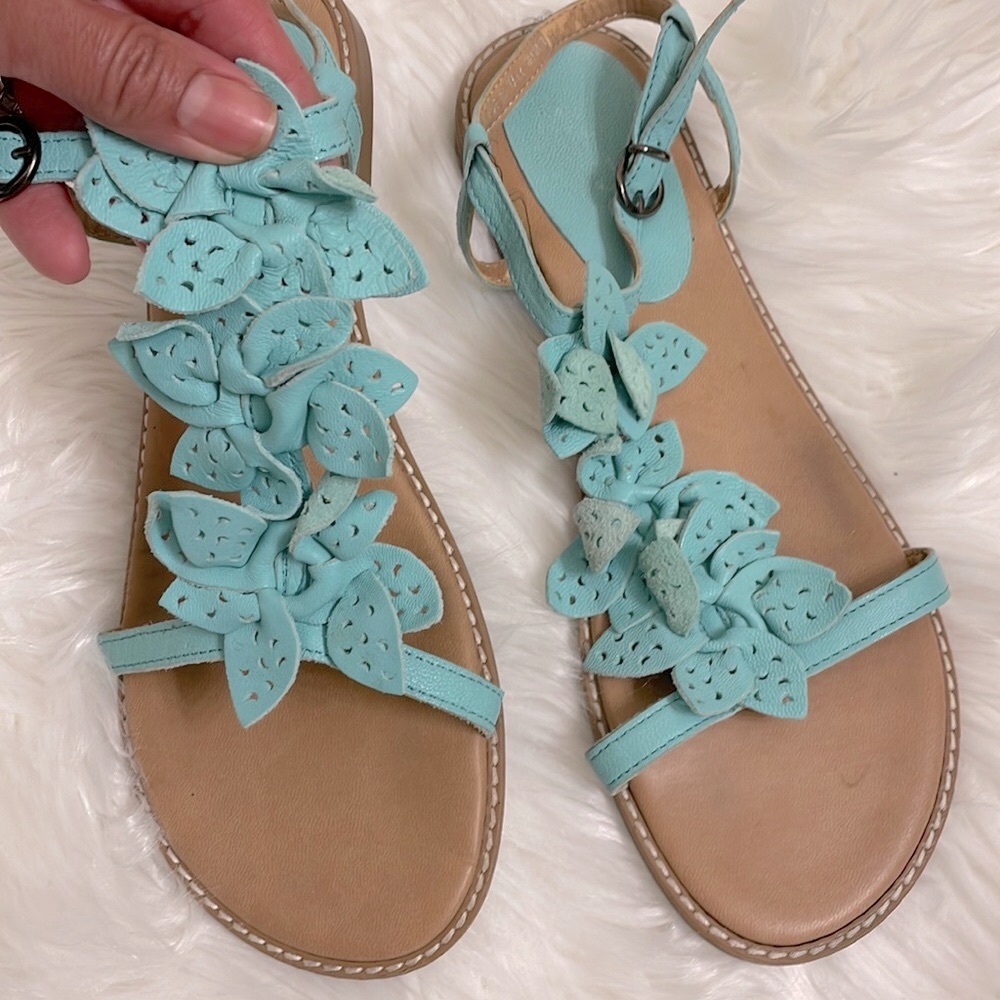 Aldo Langham turquoise leather sandals